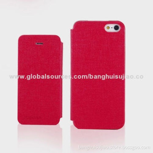 Leather Flip Case for iPhone 5 and 5S, 2014 Wholesale Supplier from China